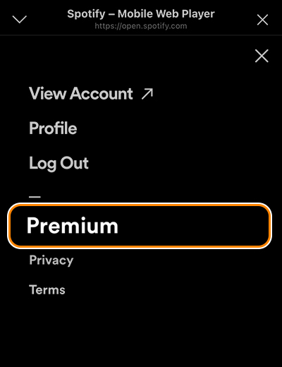 spotify-promotion-01-howto-20221208-2 2. เลือกเมนู <b>Premium</b>